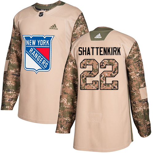 Adidas Rangers #22 Kevin Shattenkirk Camo Authentic Veterans Day Stitched NHL Jersey - Click Image to Close